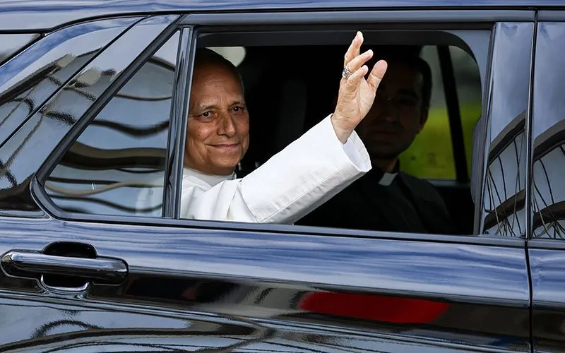 Pope Leo XIV leaves Gemelli Hospital following his lung surgery and cancer diagnosis, in Rome, Oct. 17, 2026.